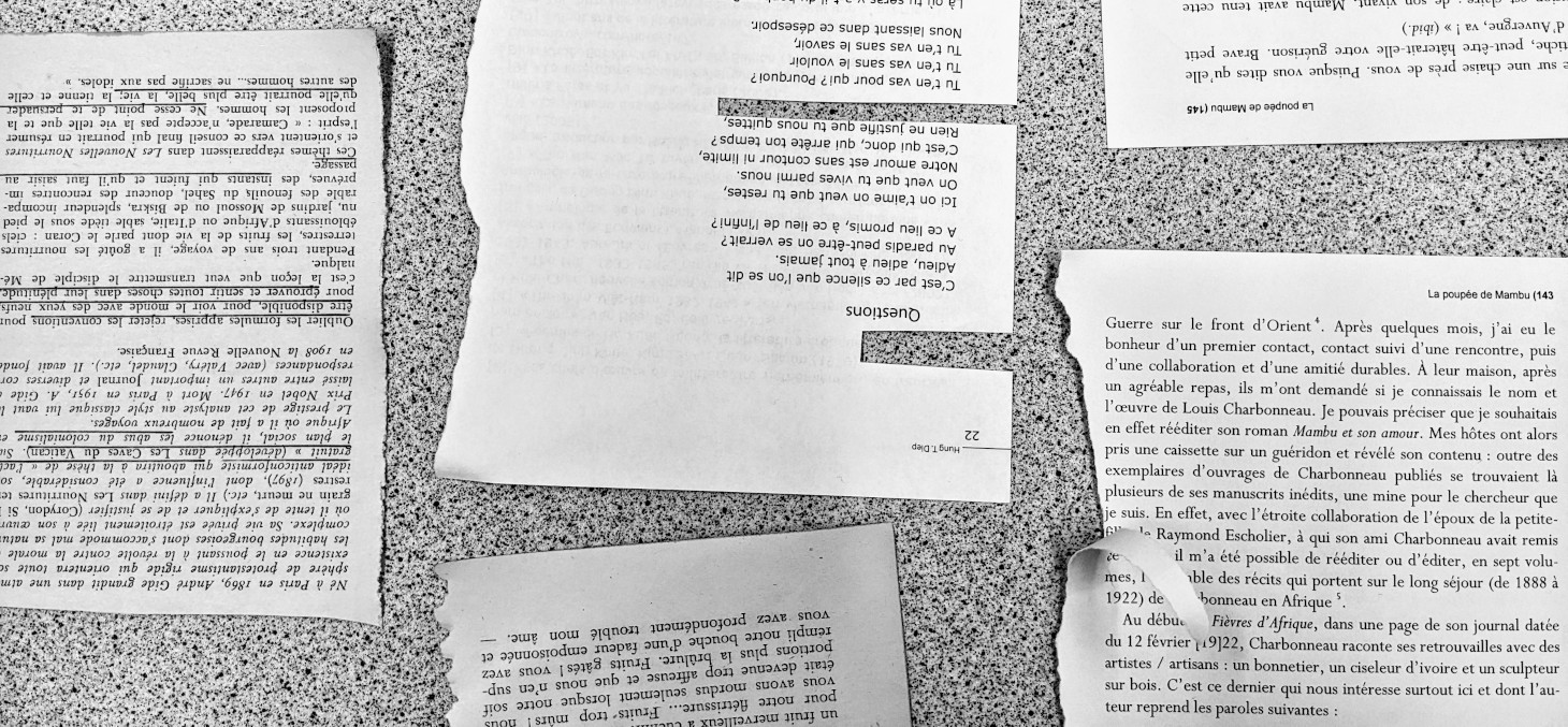 Montage de plusieurs textes tapuscrits