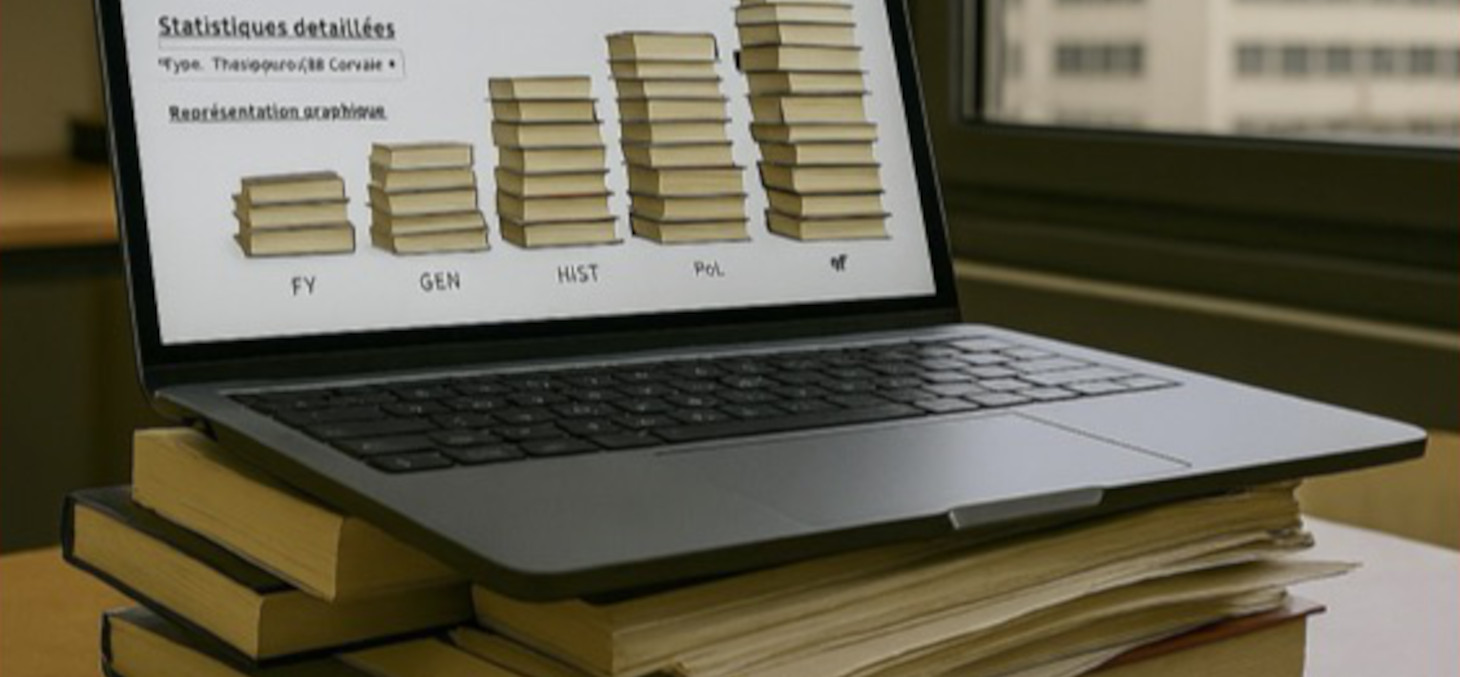 Ordinateur posé sur une pile de livres