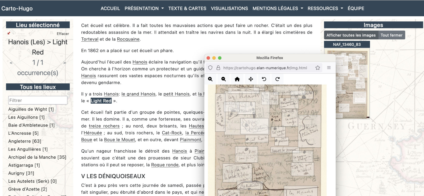 Capture d'écran du site du projet