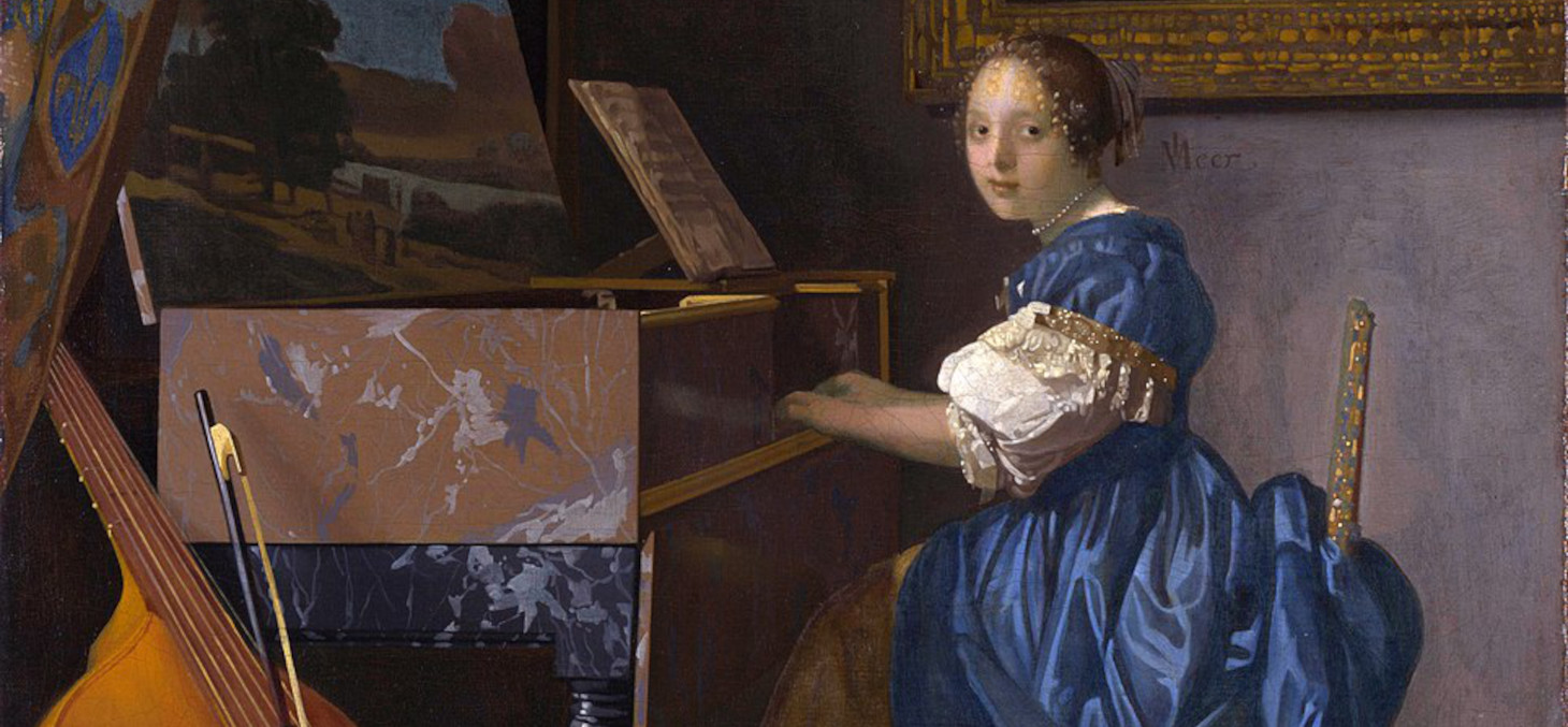 Tableau de Johannes Vermeer : Jeune femme assise au virginal